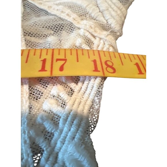 Dulcie Sheer Lace Short Sleeved Top M Embroidered Sheer Boho Coquette mesh - Picture 4 of 9